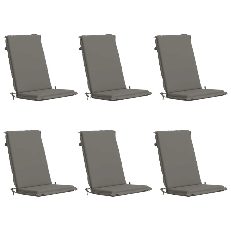 High Back Chair Cushion GEMERT 6 pcs 100% Polyester Grey