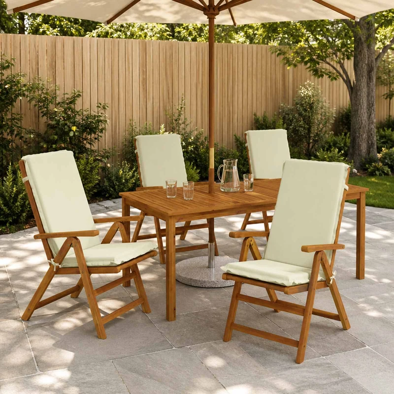 High Back Chair Cushion GEMERT 6 pcs 100% Polyester Cream