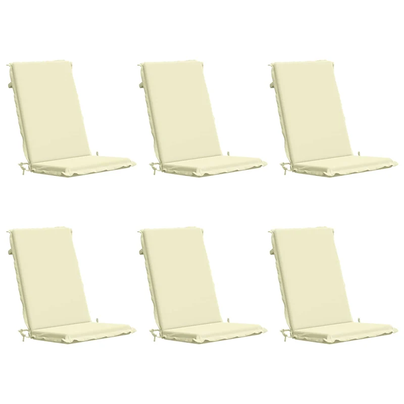 High Back Chair Cushion GEMERT 6 pcs 100% Polyester Cream
