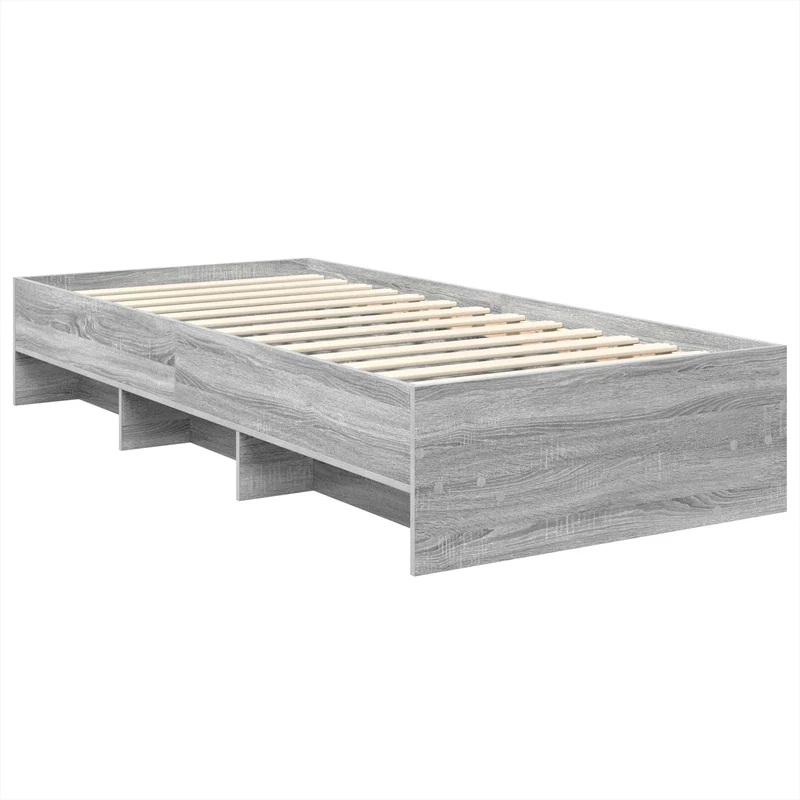 Bed Frame Grey Sonoma 75 x 190 cm Engineered Wood