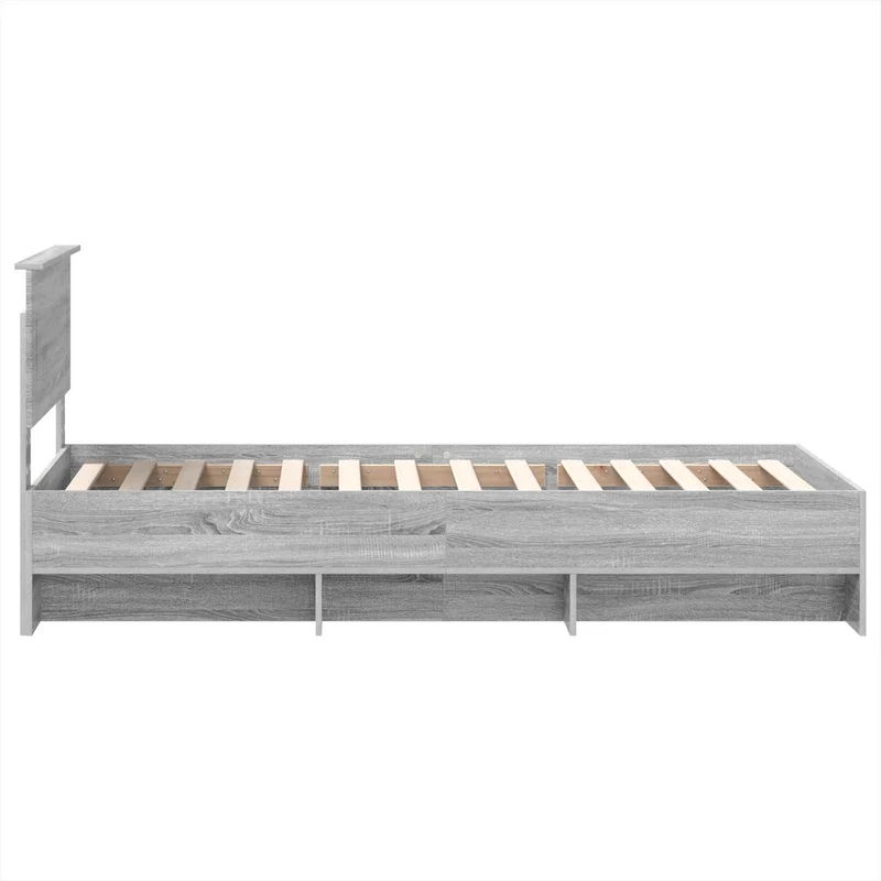 Bed Frame Grey Sonoma 75 x 190 cm Engineered Wood