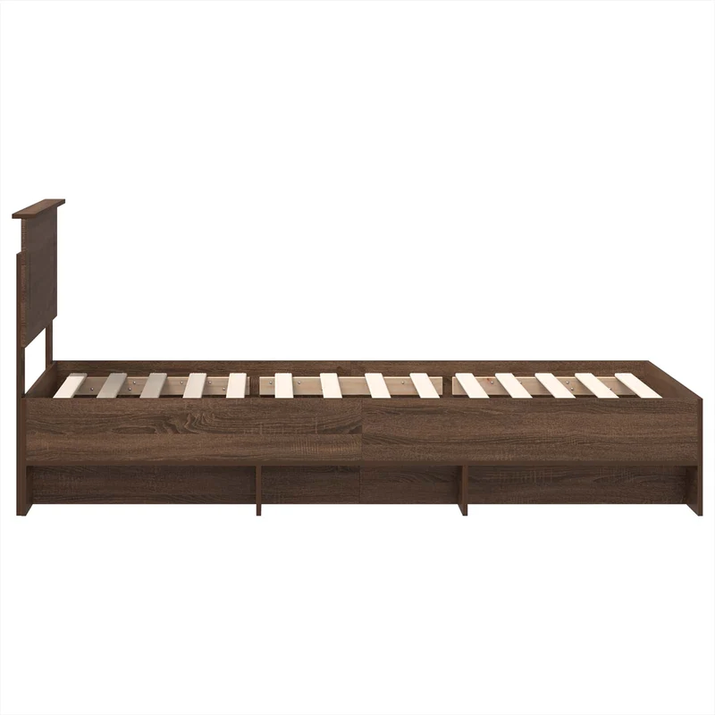 Bed Frame Brown Oak 75 x 190 cm Engineered Wood