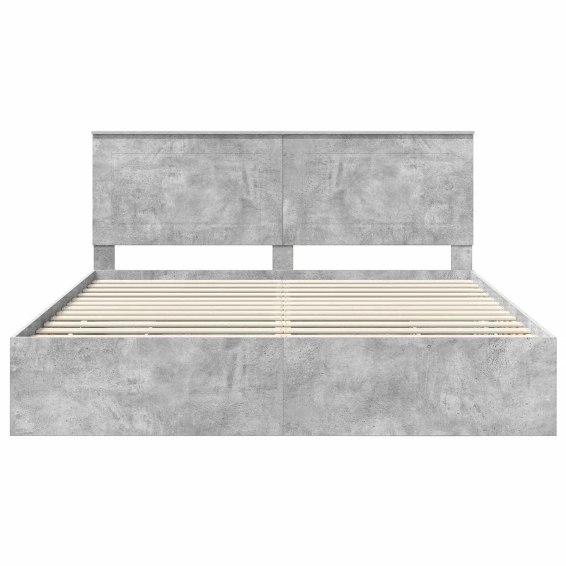 Bed Frame with Drawer Concrete Grey 180 x 200 cm Engineer Wood