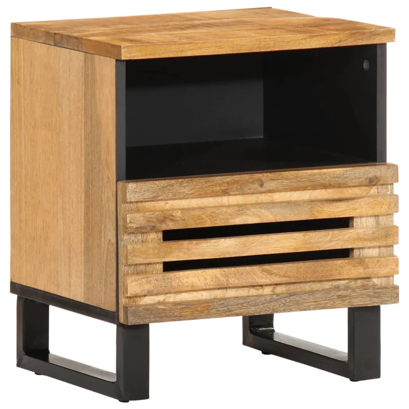 Bedside Cabinets 2 pcs 40x34x46 cm Solid Wood Rough Mango