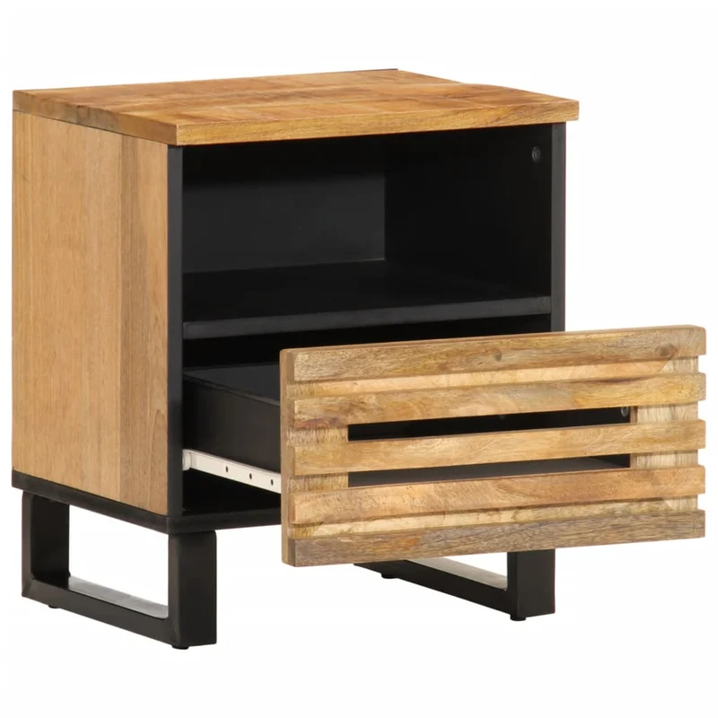 Bedside Cabinets 2 pcs 40x34x46 cm Solid Wood Rough Mango