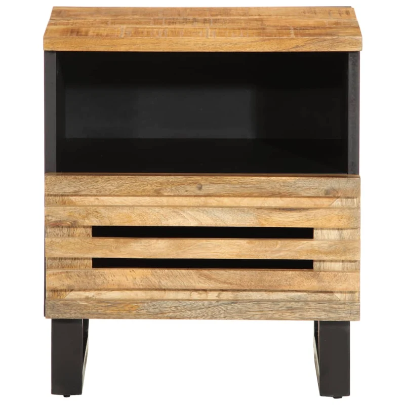 Bedside Cabinets 2 pcs 40x34x46 cm Solid Wood Rough Mango