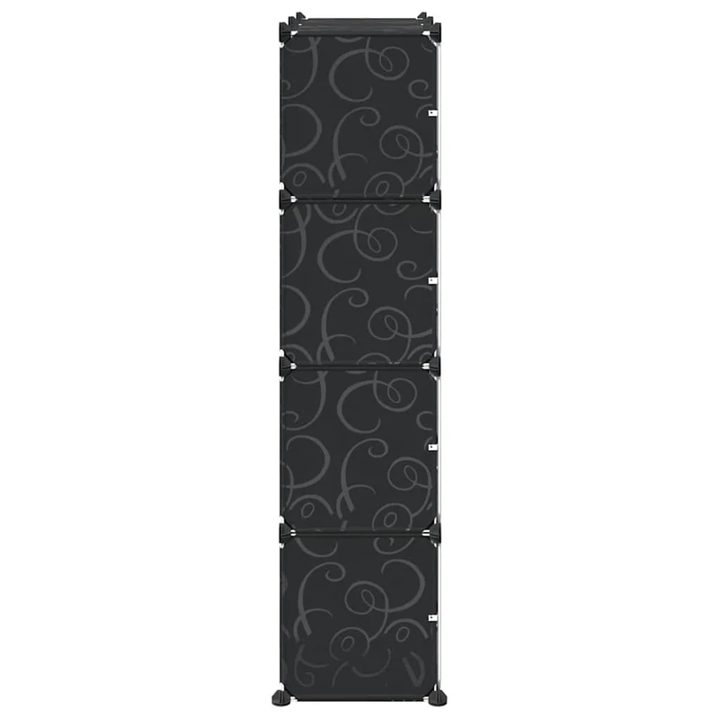 Storage Cube Organiser with 8 Cubes and Doors Black PP