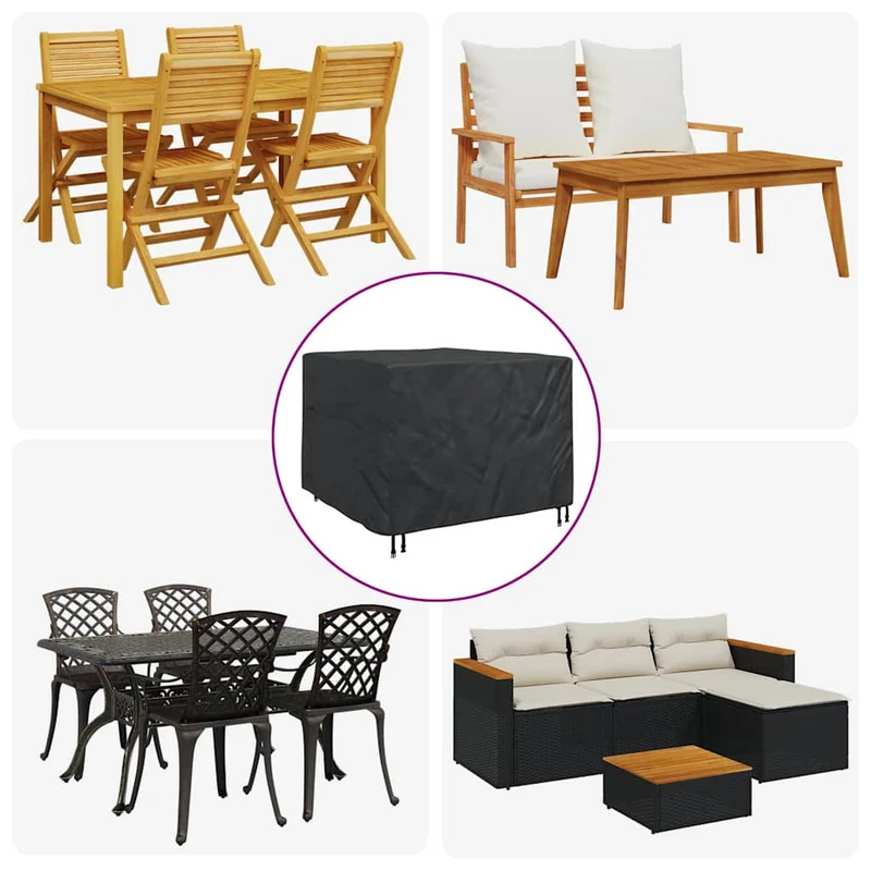 Furniture Cover Black 125 x 125 x 74 cm 210D Oxford Fabric