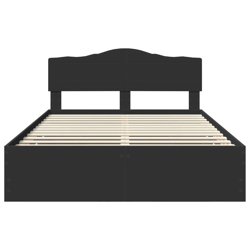 Bed Frame with Drawer Black 140 x 190 cm Engineer Wood