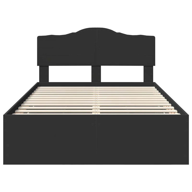 Bed Frame with Drawer Black 120 x 190 cm Engineer Wood