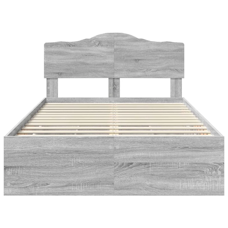 Bed Frame with Drawer Grey Sonoma 120 x 190 cm Engineer Wood
