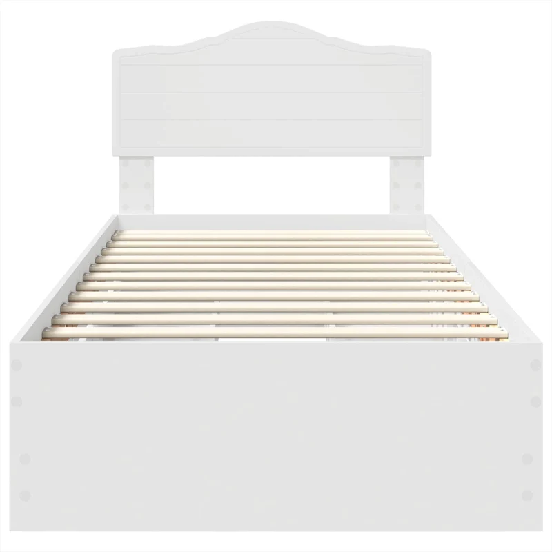 Bed Frame with Drawer White 100 x 200 cm Engineer Wood