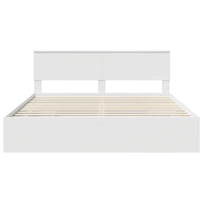Bed Frame with Drawer White 180 x 200 cm Engineer Wood