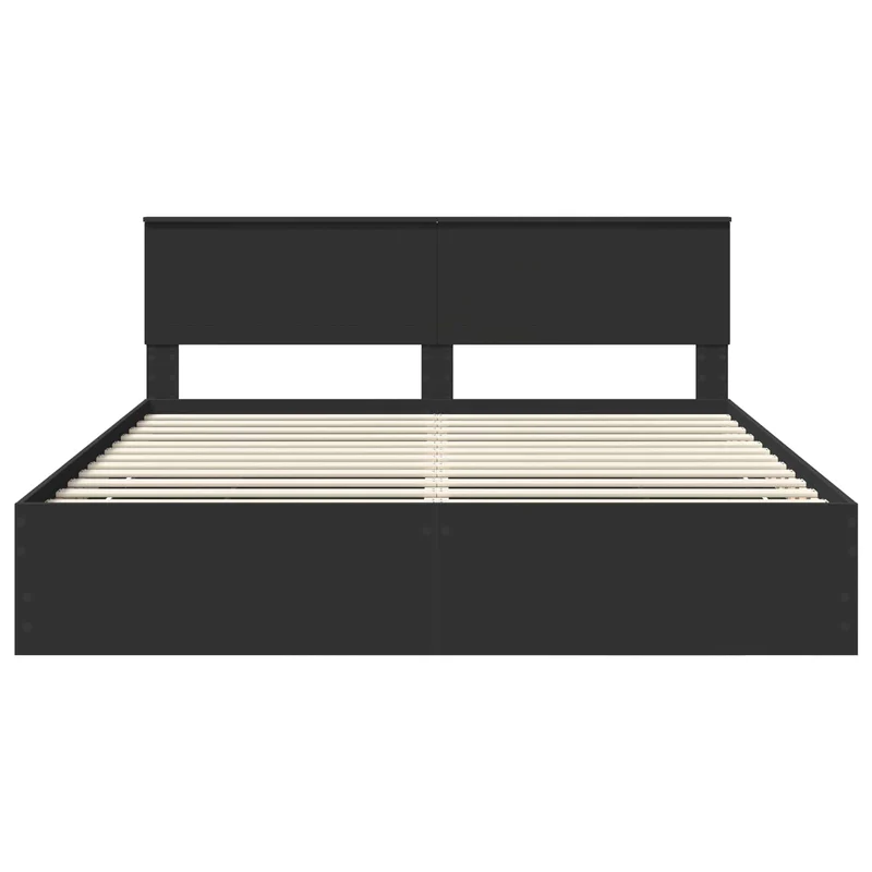 Bed Frame with Drawer Black 180 x 200 cm Engineer Wood