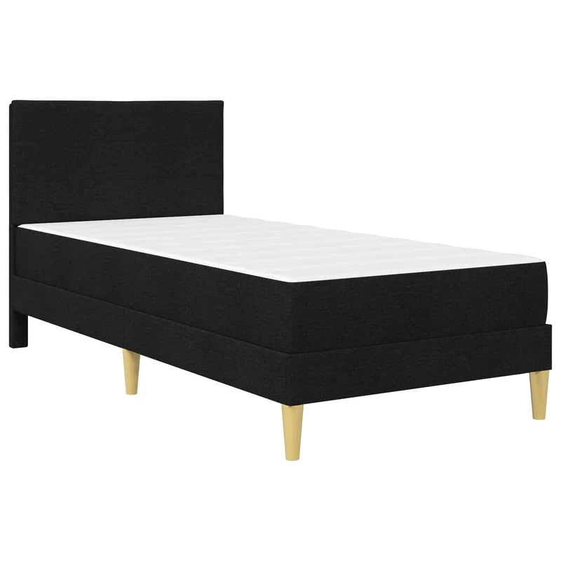 Bed Frame with Mattress Black 90 x 190 cm Fabric