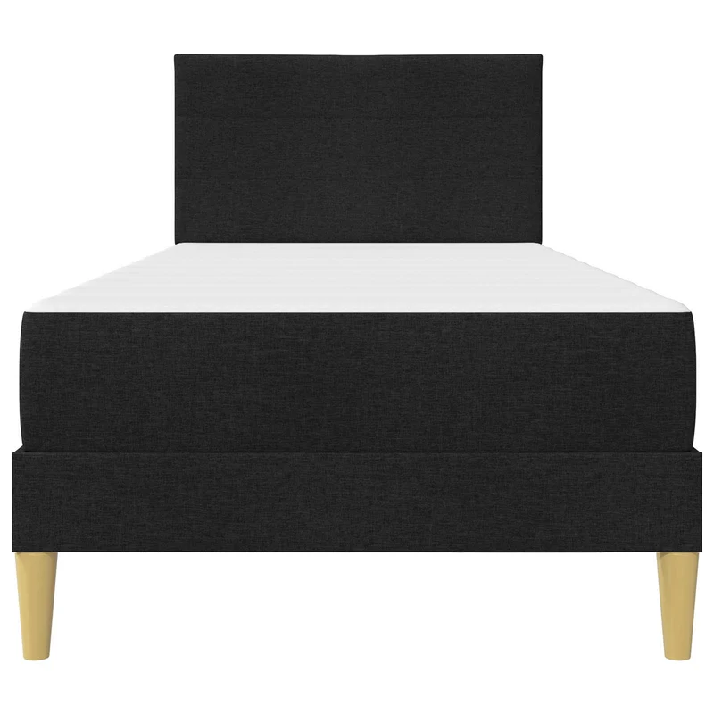 Bed Frame with Mattress Black 90 x 190 cm Fabric