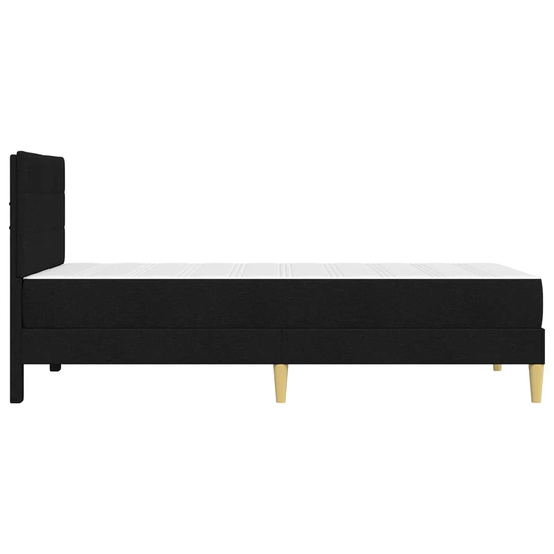 Bed Frame with Mattress Black 90 x 190 cm Fabric
