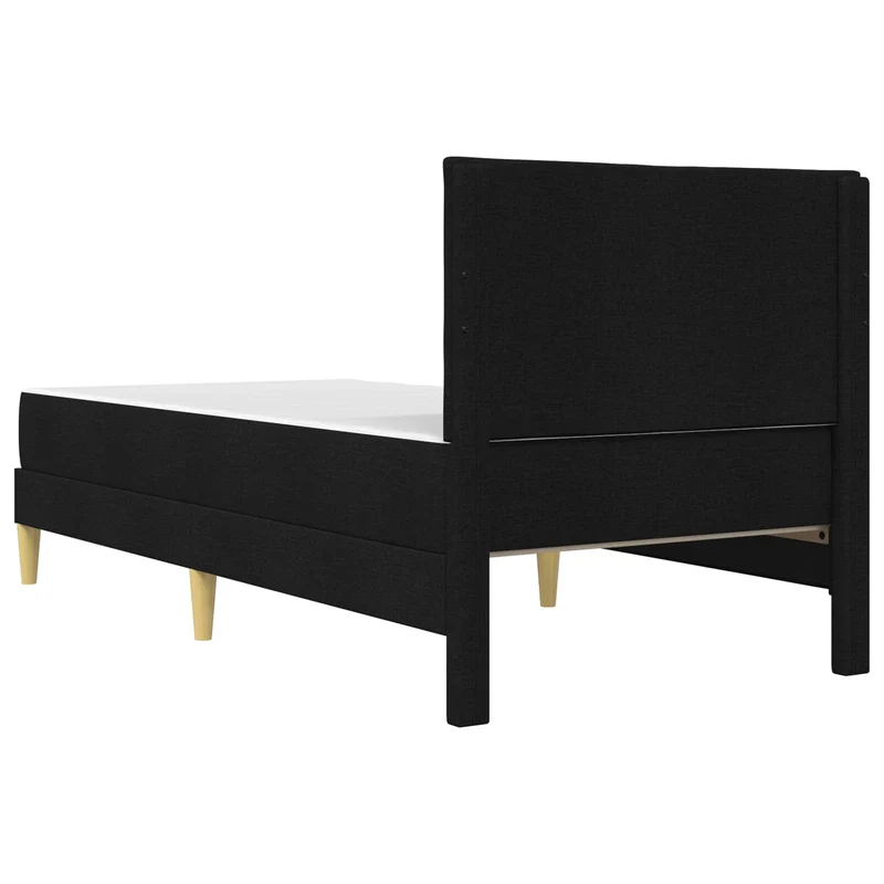 Bed Frame with Mattress Black 90 x 190 cm Fabric