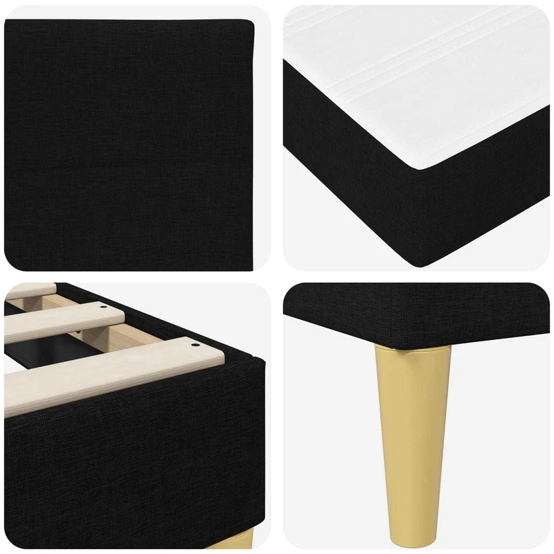 Bed Frame with Mattress Black 90 x 190 cm Fabric