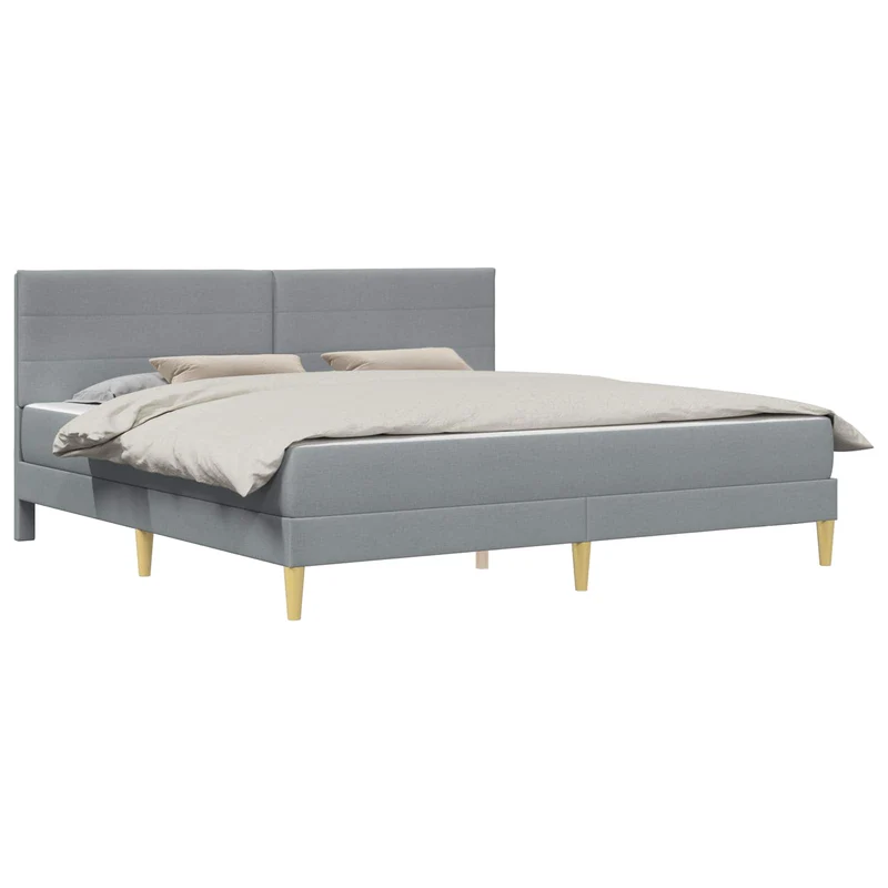 Bed Frame with Mattress Light Grey 180 x 200 cm Fabric