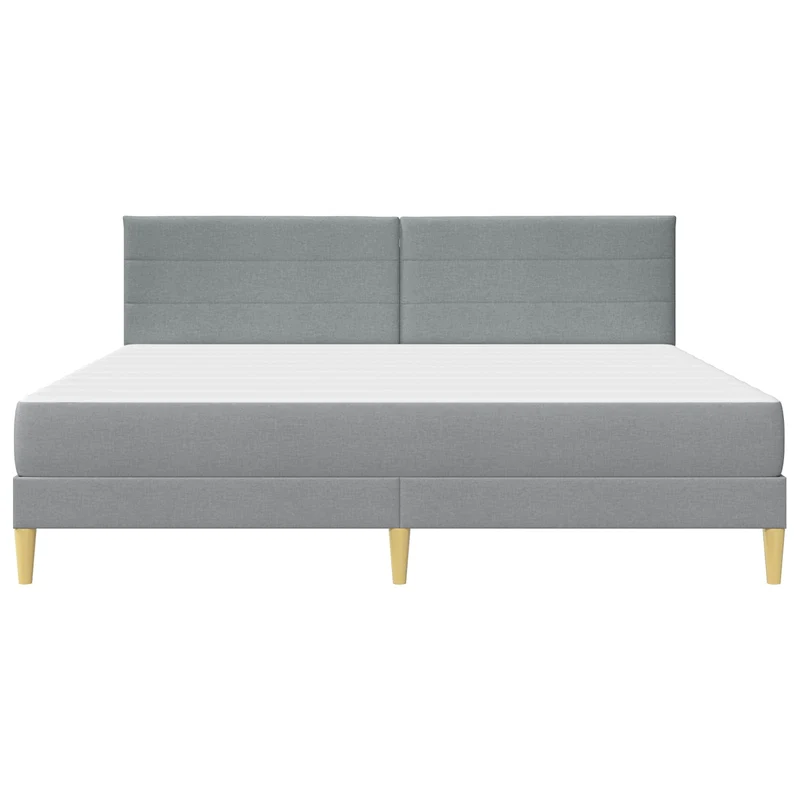 Bed Frame with Mattress Light Grey 180 x 200 cm Fabric