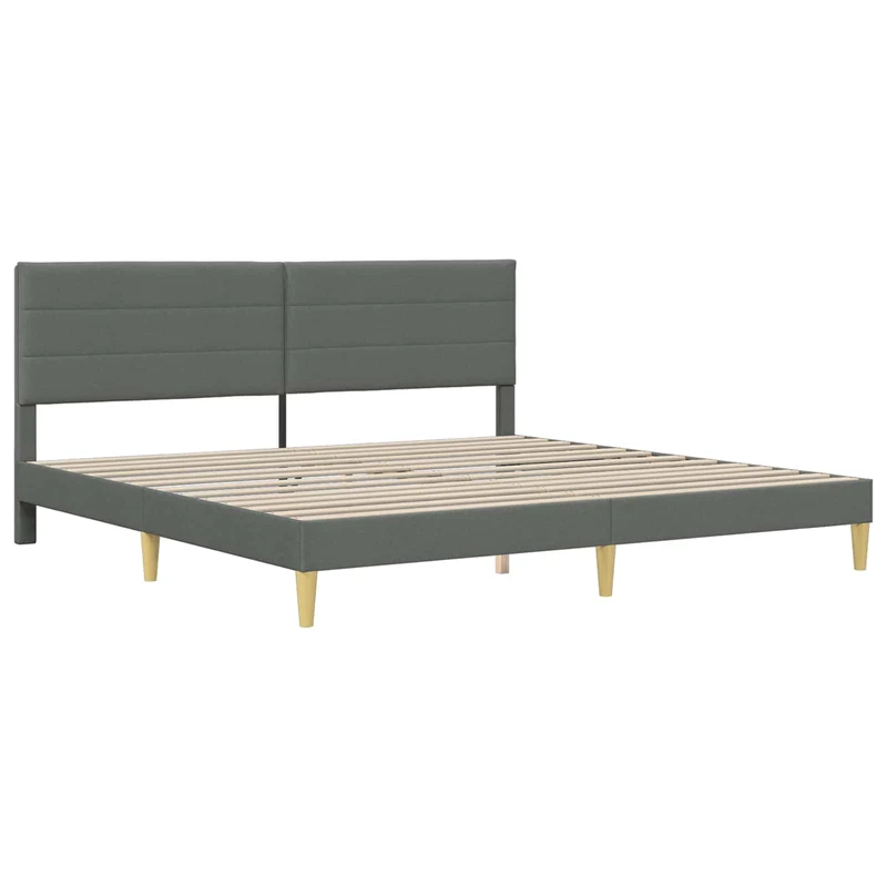 Bed Frame with Mattress Dark Grey 180 x 200 cm Fabric