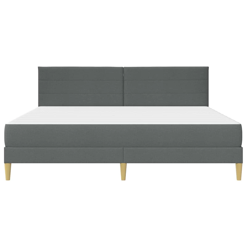 Bed Frame with Mattress Dark Grey 180 x 200 cm Fabric