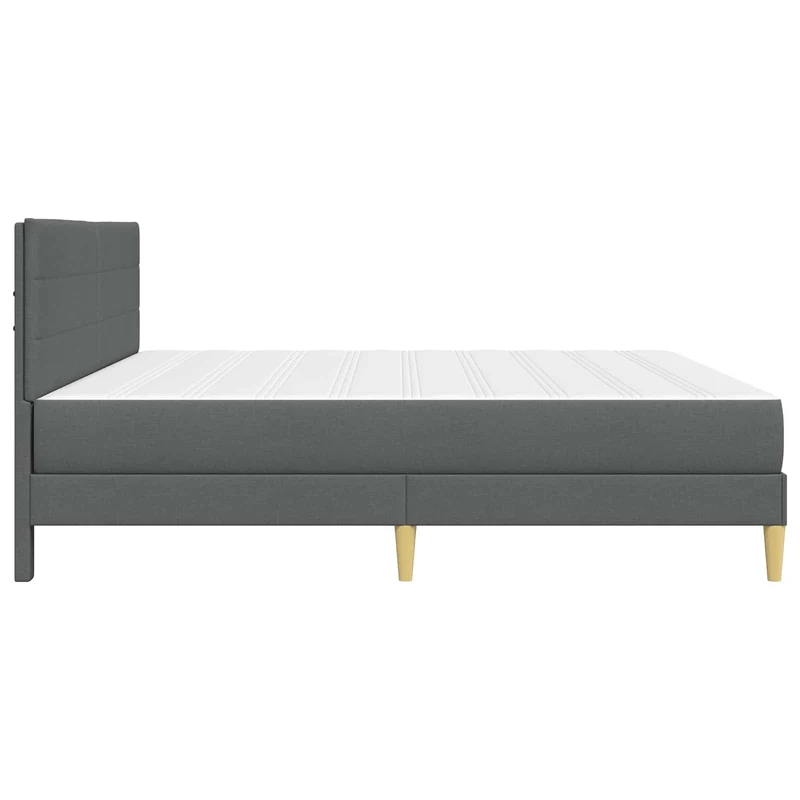 Bed Frame with Mattress Dark Grey 180 x 200 cm Fabric