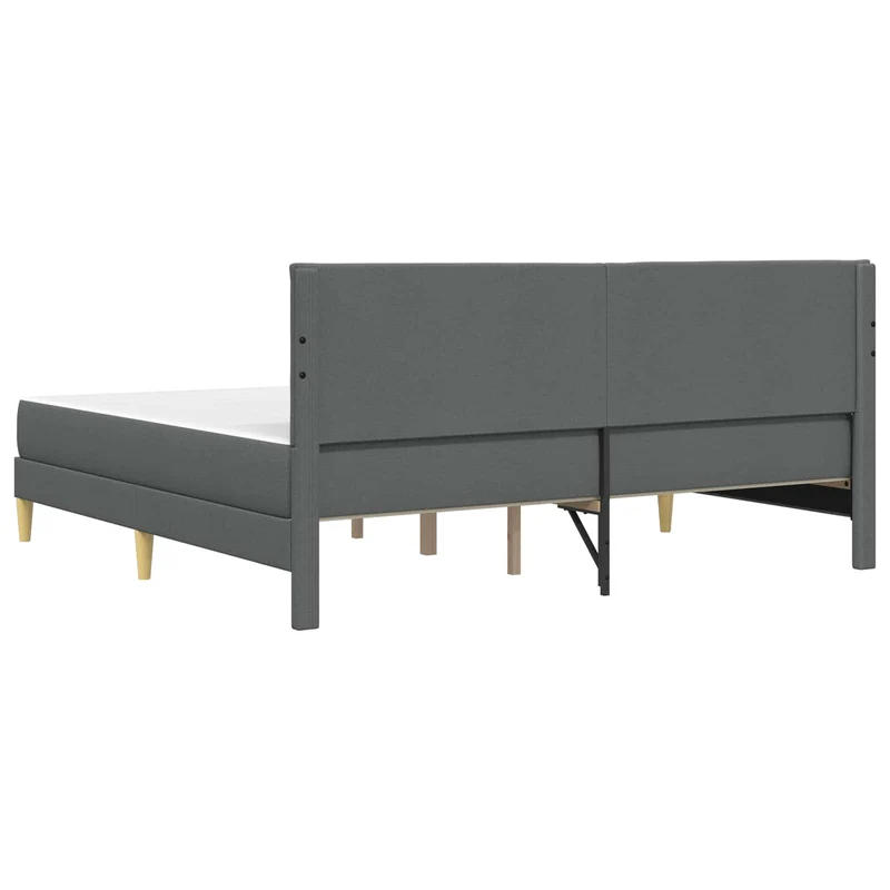 Bed Frame with Mattress Dark Grey 180 x 200 cm Fabric