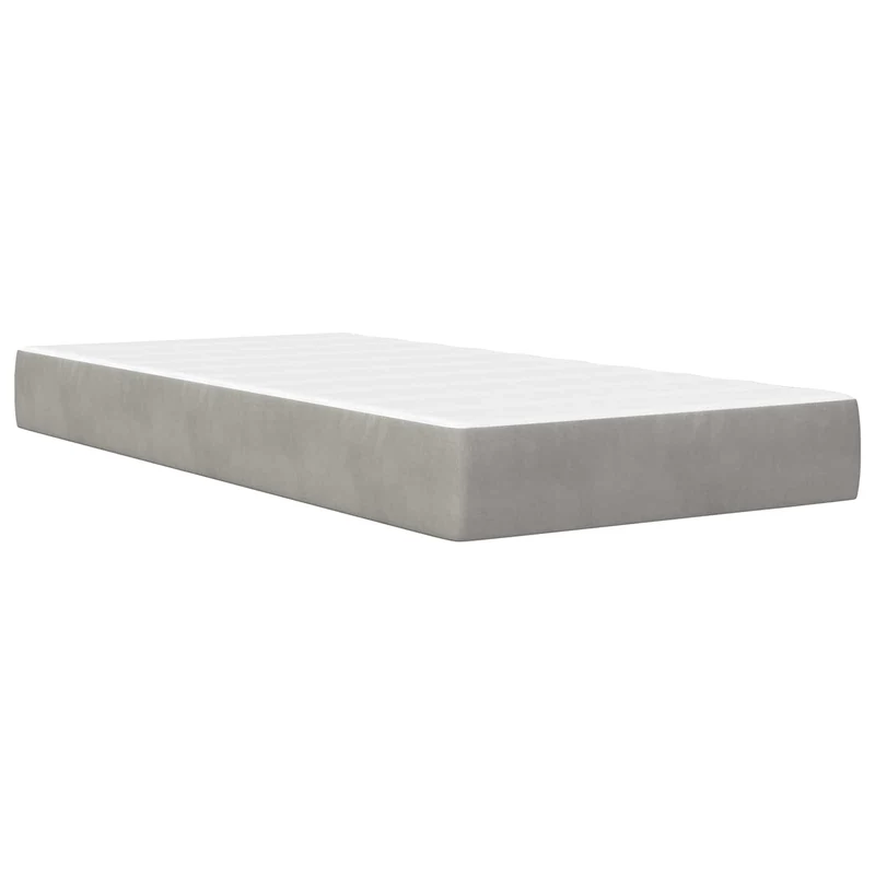 Bed Frame with Mattress Light Grey 90 x 190 cm Velvet