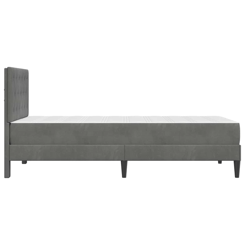 Bed Frame with Mattress Dark Grey 90 x 190 cm Velvet