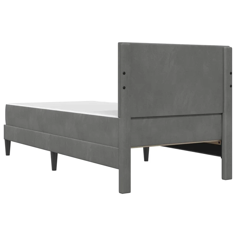 Bed Frame with Mattress Dark Grey 90 x 190 cm Velvet