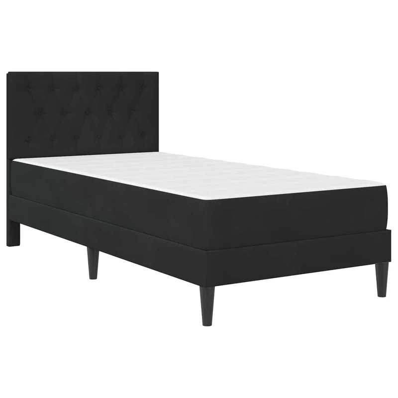Bed Frame with Mattress Black 90 x 190 cm Velvet