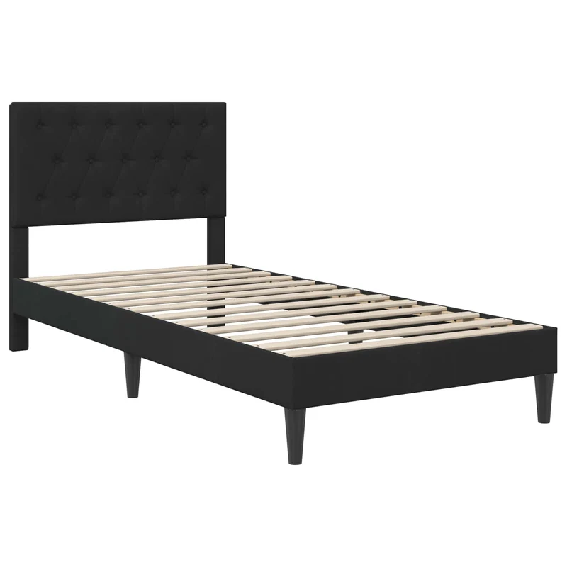 Bed Frame with Mattress Black 90 x 190 cm Velvet