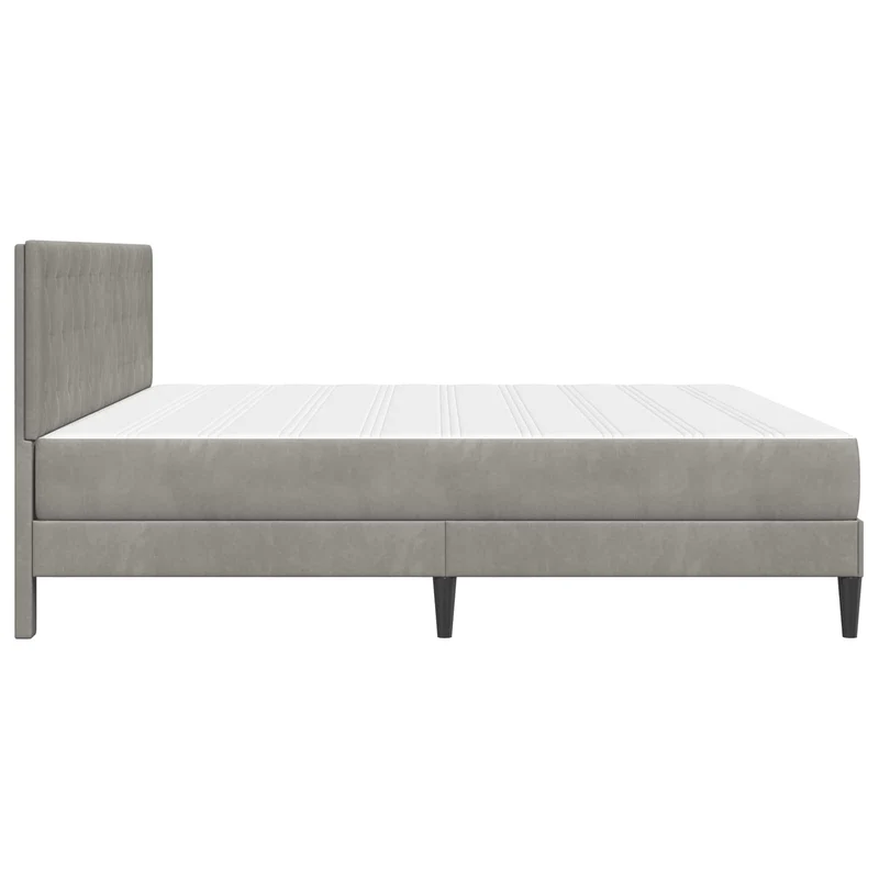 Bed Frame with Mattress Light Grey 180 x 200 cm Velvet