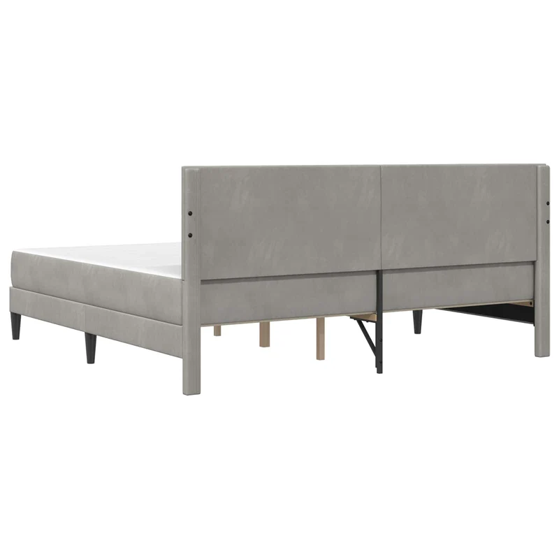 Bed Frame with Mattress Light Grey 180 x 200 cm Velvet