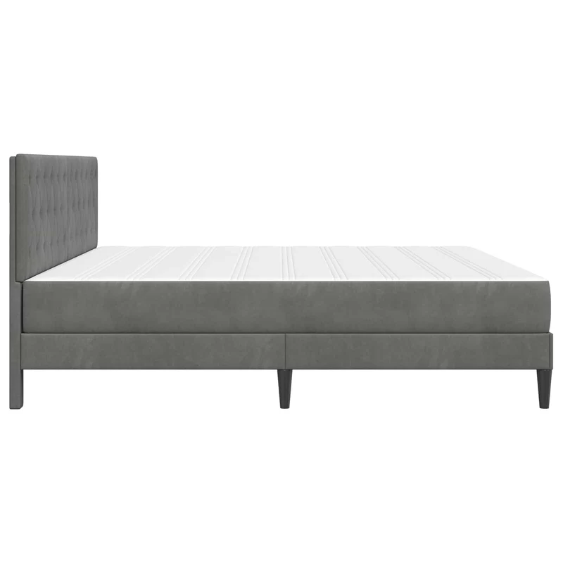 Bed Frame with Mattress Dark Grey 180 x 200 cm Velvet