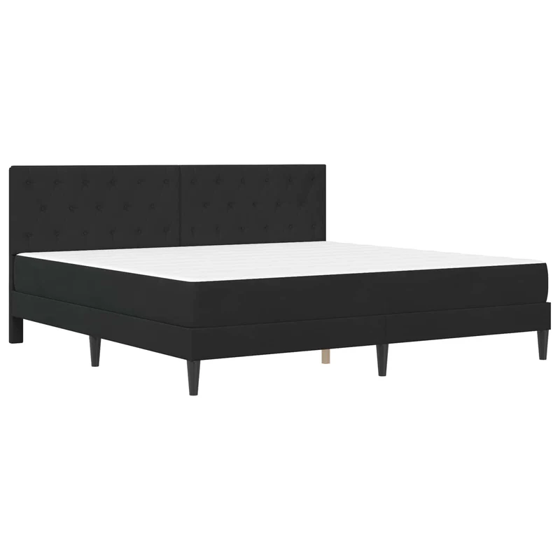 Bed Frame with Mattress Black 180 x 200 cm Velvet