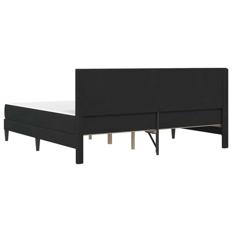Bed Frame with Mattress Black 180 x 200 cm Velvet