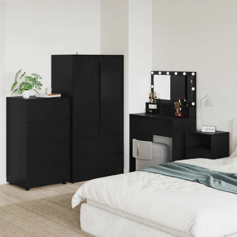 Storage Cabinets 60 x 48 x 105 cm Engineered Wood Black