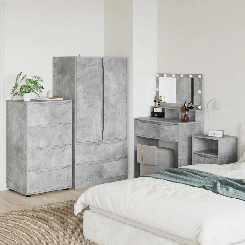 Storage Cabinets 60 x 48 x 105 cm Engineered Wood Concrete Grey