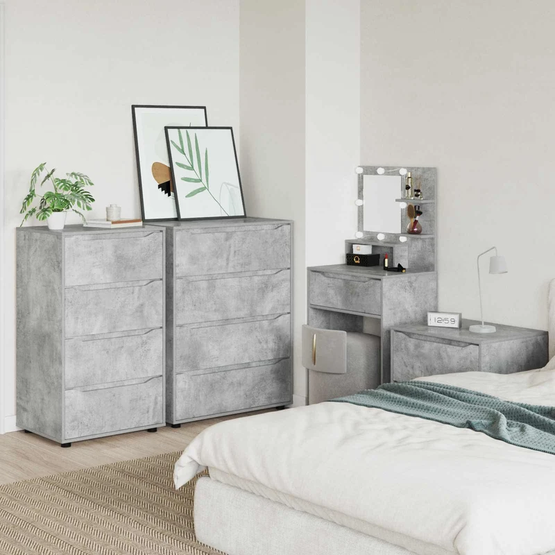 Storage Cabinets 60 x 48 x 105 cm Engineered Wood Concrete Grey