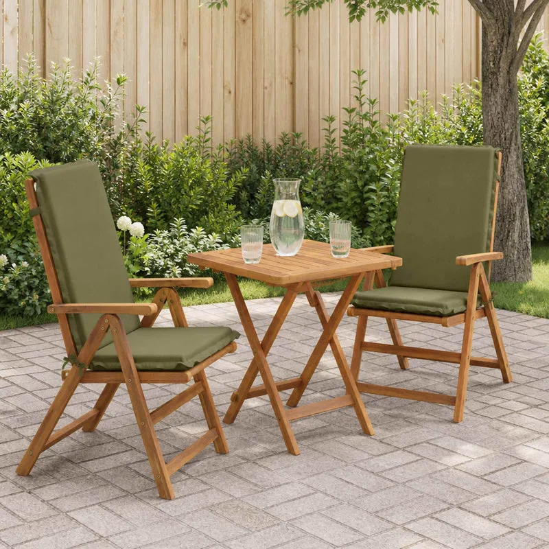High Back Chair Cushion GEMERT 2 pcs 100% Polyester Olive Green