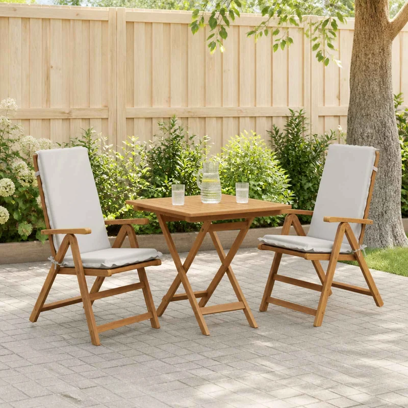 High Back Chair Cushion GEMERT 2 pcs 100% Polyester White
