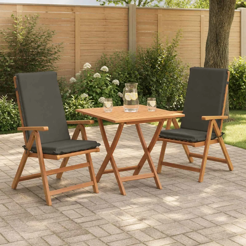 High Back Chair Cushion GEMERT 2 pcs 100% Polyester Anthracite