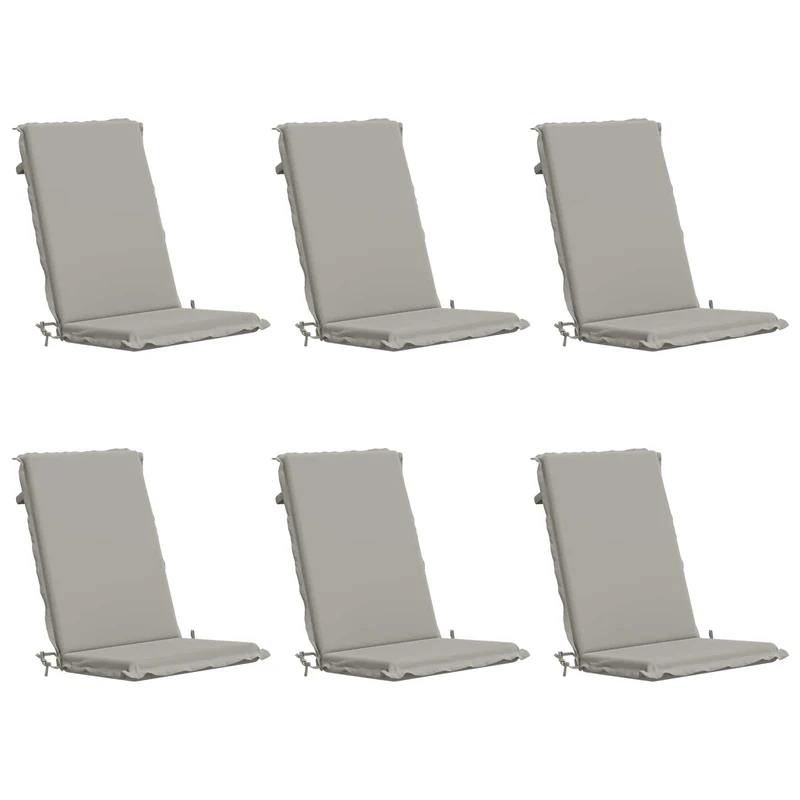 High Back Chair Cushion GEMERT 6 pcs 100% Polyester Grey