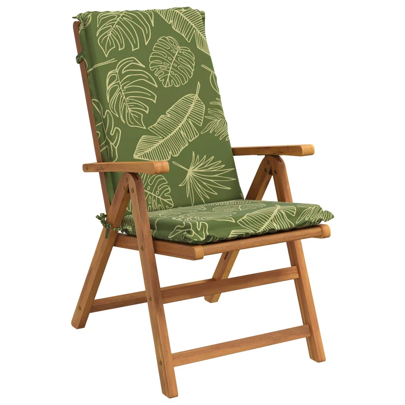 High Back Chair Cushion GEMERT 2 pcs 100% Polyester Leaf Design