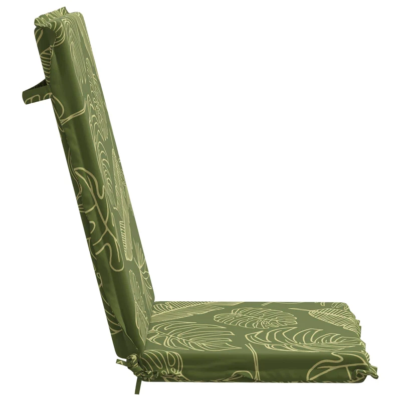High Back Chair Cushion GEMERT 2 pcs 100% Polyester Leaf Design