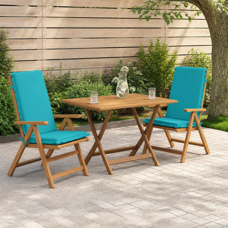 High Back Chair Cushion GEMERT 2 pcs 100% Polyester Turquoise