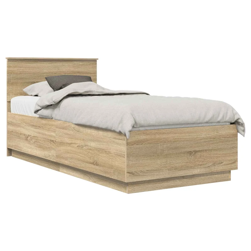 Bed Frame with Headboard Sonoma Oak 70 x 190 cm Engineered Wood